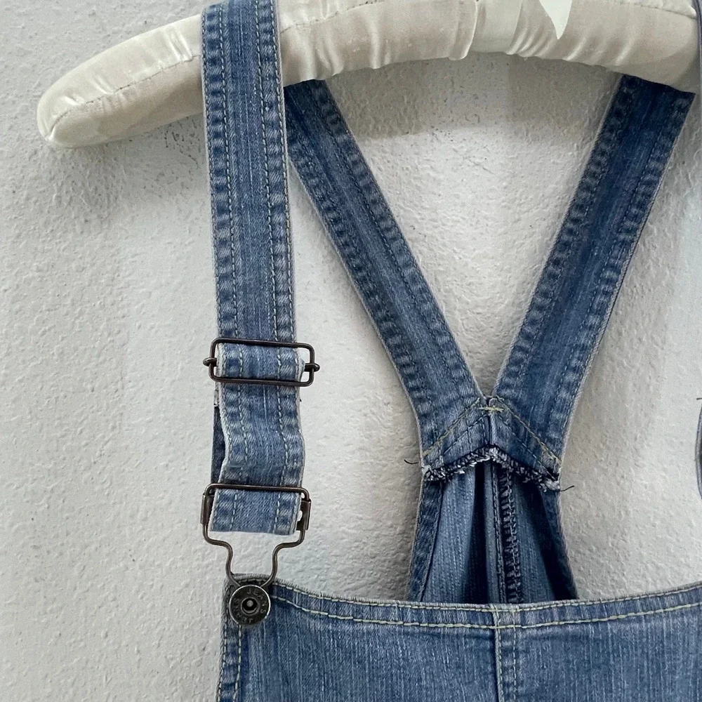 Y2K Denim Shortalls Overalls Jumper Womens S Festival Coquette Jean Casual Boho - Picture 5 of 8